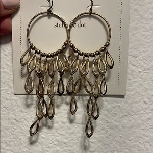 Stella & Dot Gold Chandelier Earrings